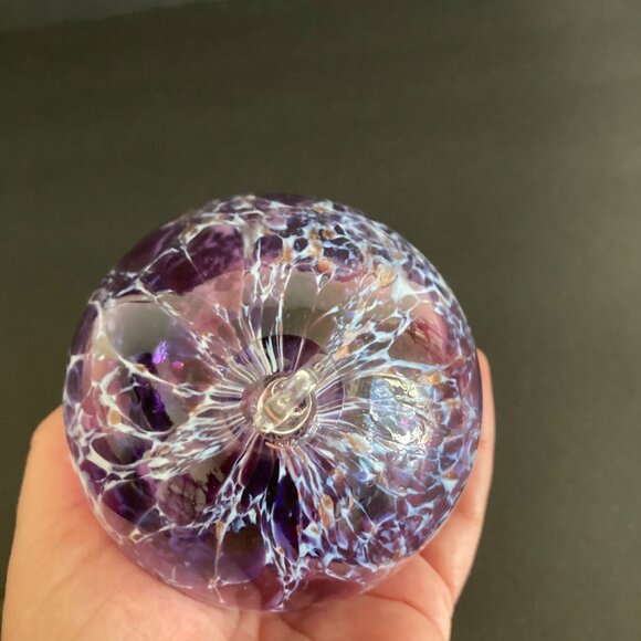 Dehanna Jones Totally Blown Glassworks Purple Ornament Orb Witch Ball - Picture 5 of 7